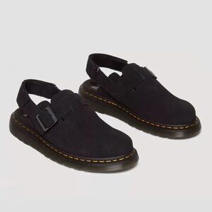 Dr. Marten Jorge II Suede Slingback Mules In Black